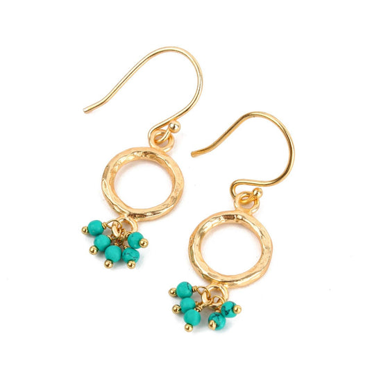 Turquoise Circle Drop Hoop