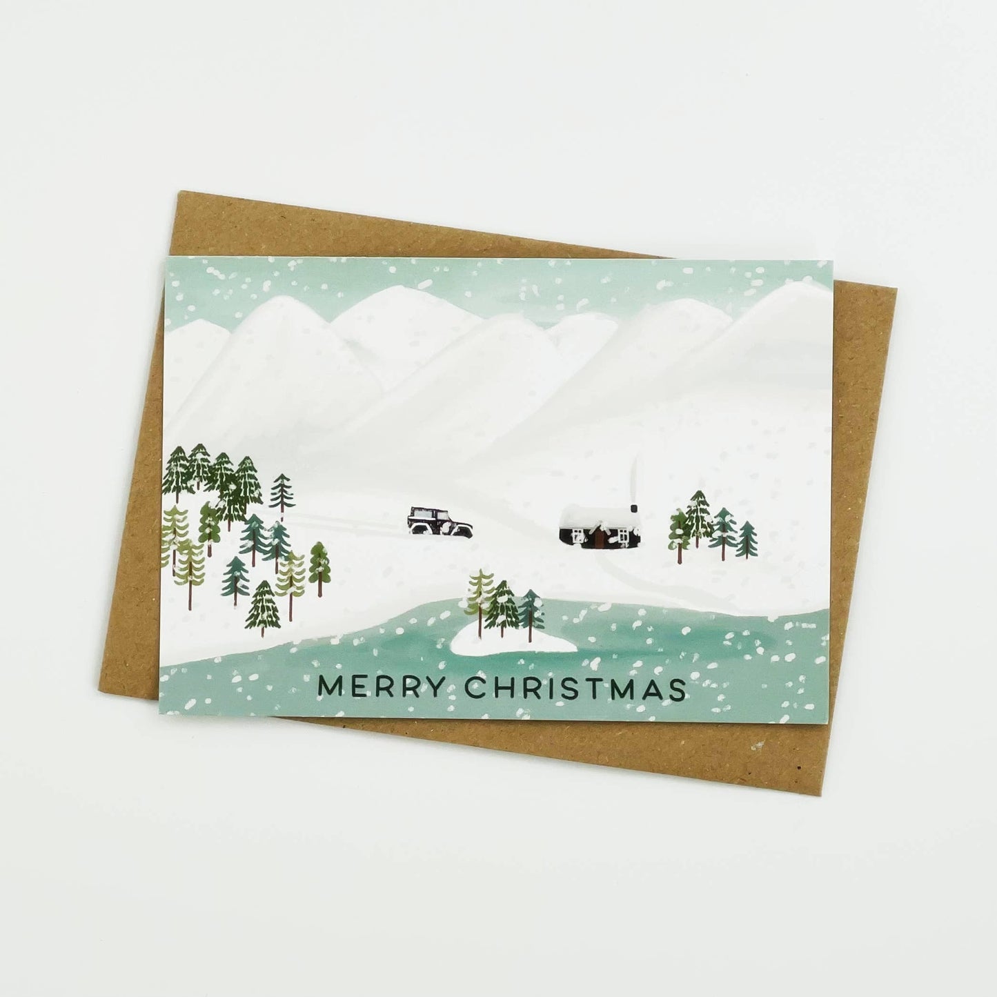 Snowy Mountains Merry Christmas cards - Pack of 8 cards