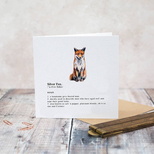 Silver Fox Card (Cello-Free)