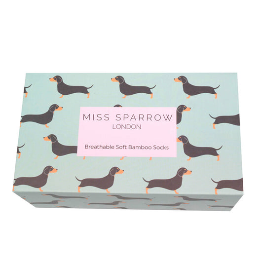 Miss Sparrow Little Sausage Dogs Sock Box