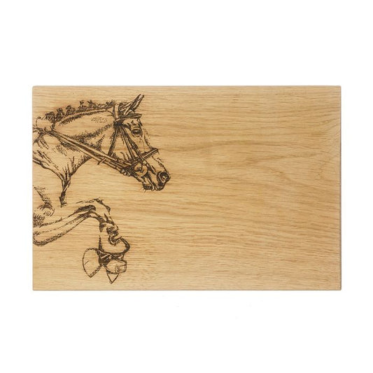 Oak Serving Board - 30cm Bridle Horse