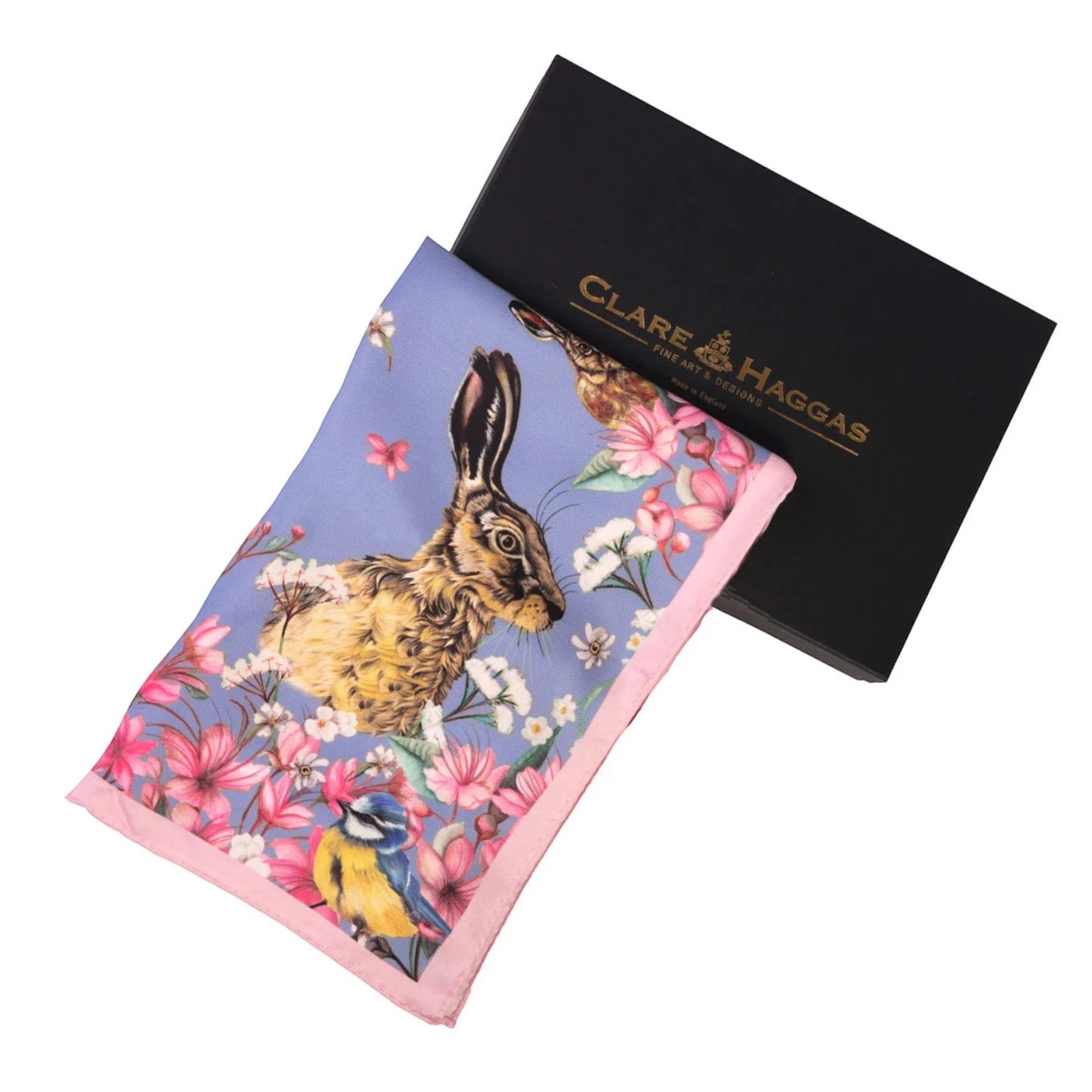 Clare Haggas Oopsie Daisy Periwinkle Classic Silk Scarf