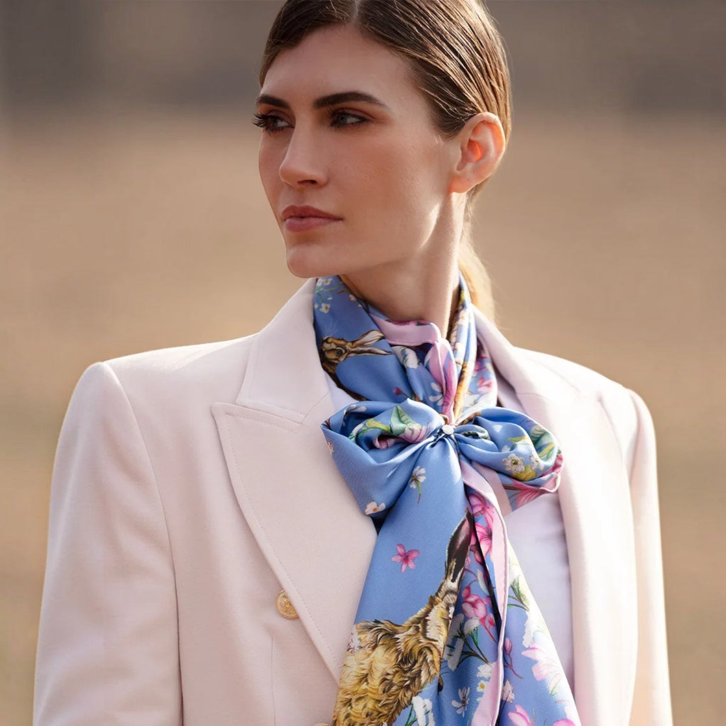 Clare Haggas Oopsie Daisy Periwinkle Classic Silk Scarf