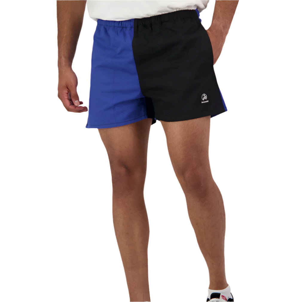 Swanndri Chequered Rugby Shorts in Blue/Black