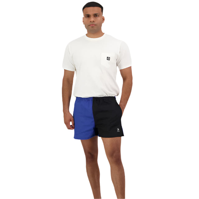 Swanndri Chequered Rugby Shorts in Blue/Black