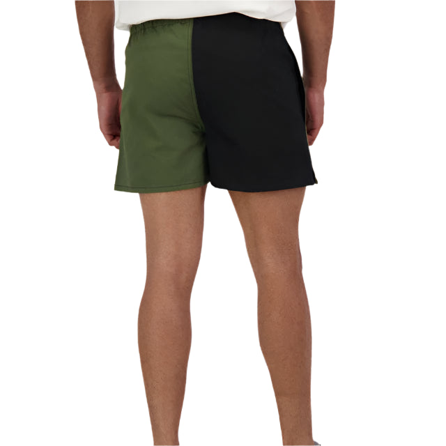Swanndri Chequered Rugby Shorts in Olive/Black