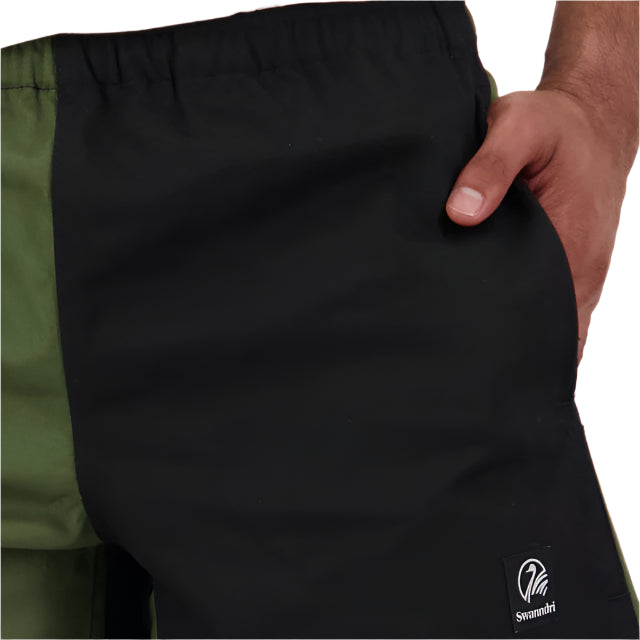 Swanndri Chequered Rugby Shorts in Olive/Black