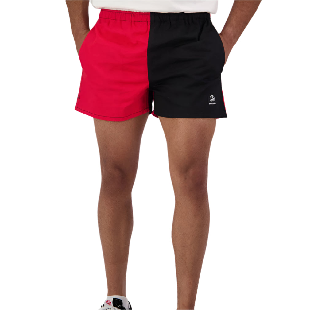 Swanndri Chequered Rugby Shorts in Red/Black
