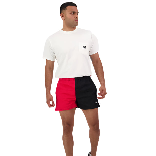 Swanndri Chequered Rugby Shorts in Red/Black