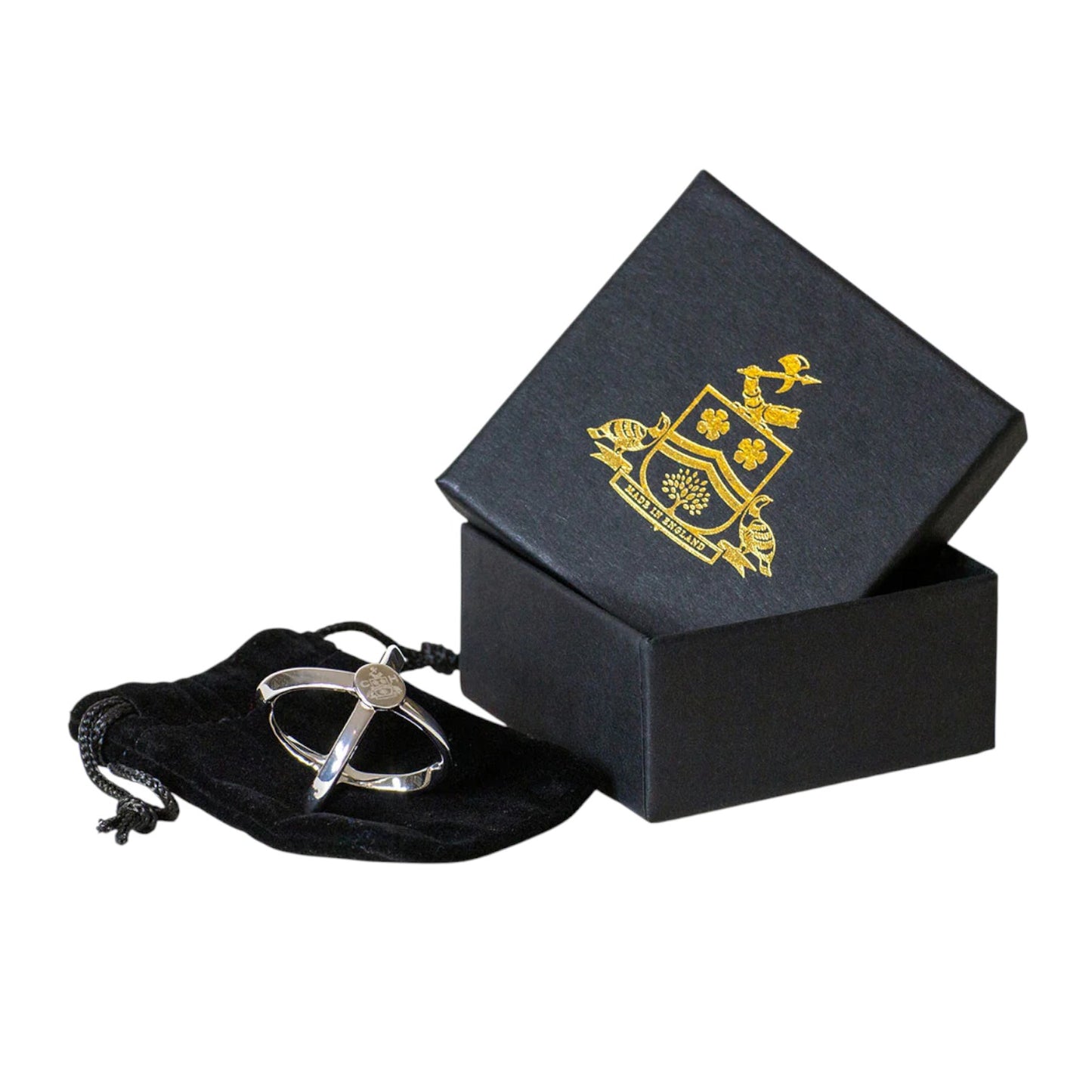 Clare Haggas Classic Scarf Ring Silver Finish