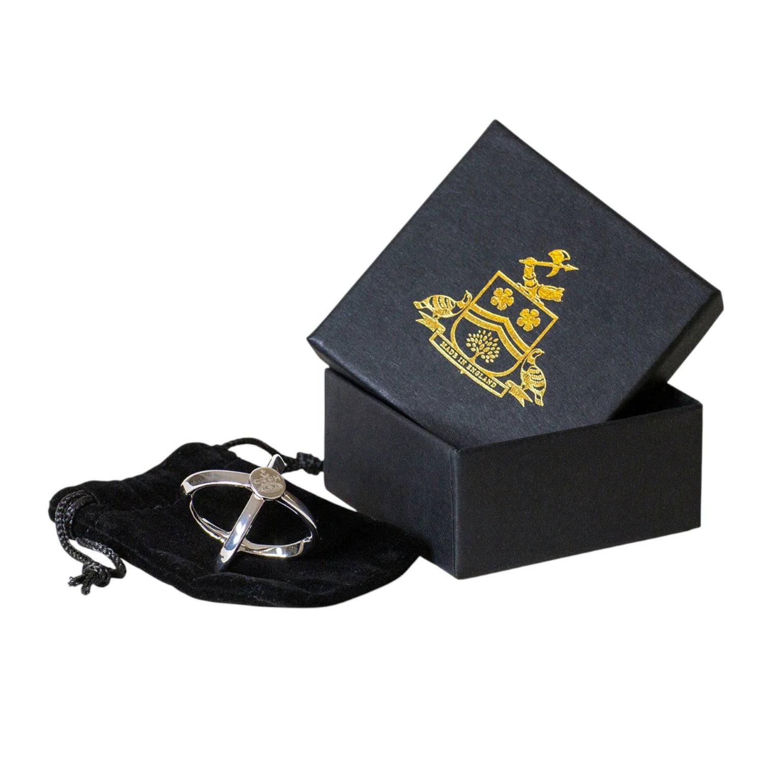 Clare Haggas Classic Scarf Ring Silver Finish
