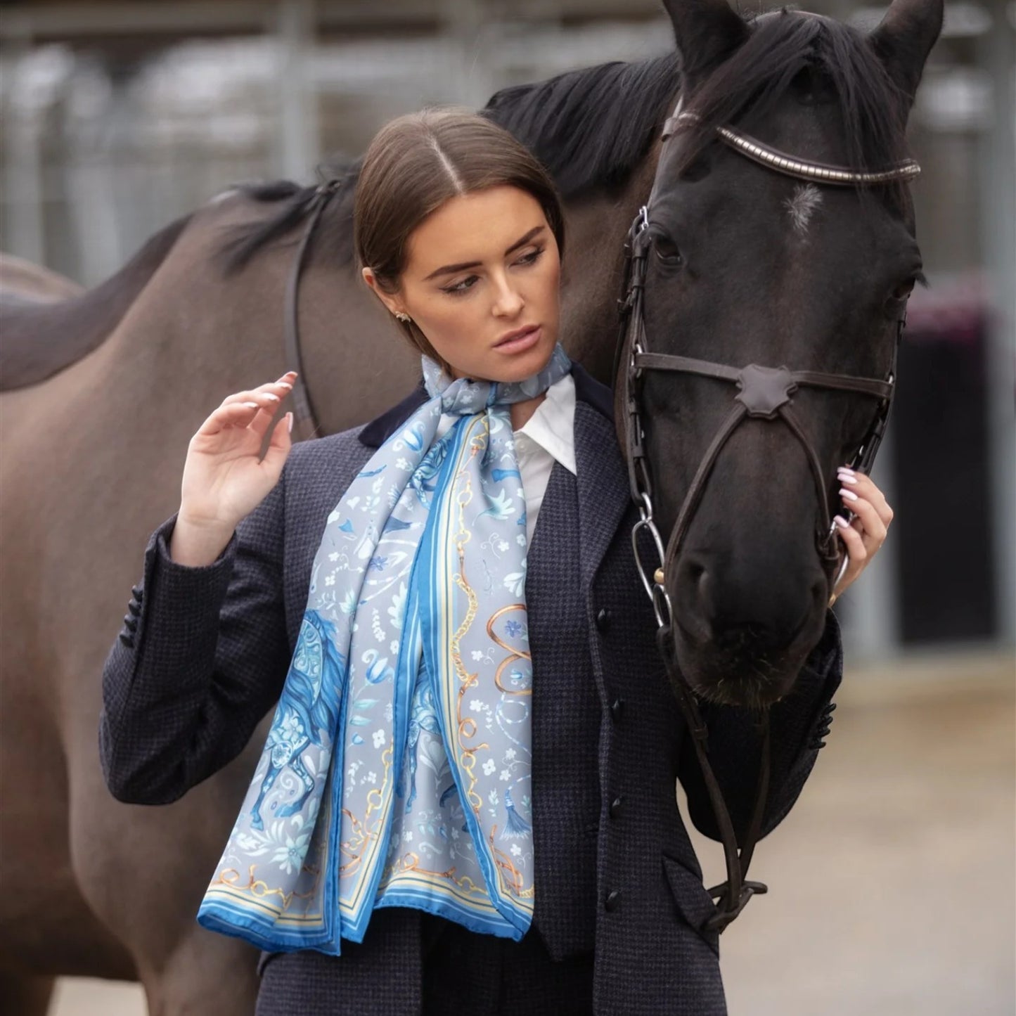 Clare Haggas Joy Ride Classic Liberty Blue Classic Silk Scarf