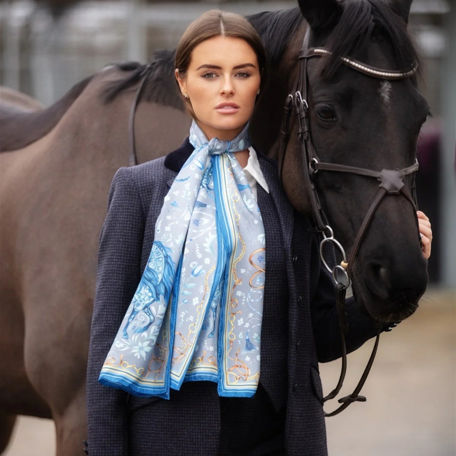 Clare Haggas Joy Ride Classic Liberty Blue Classic Silk Scarf