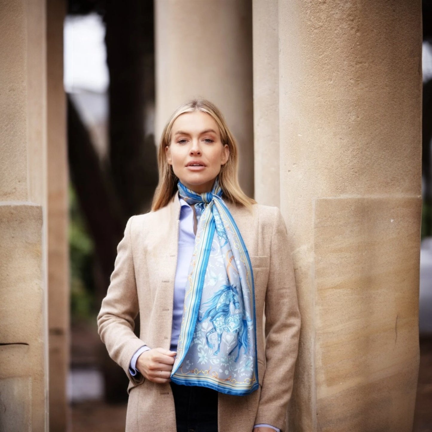 Clare Haggas Joy Ride Classic Liberty Blue Classic Silk Scarf