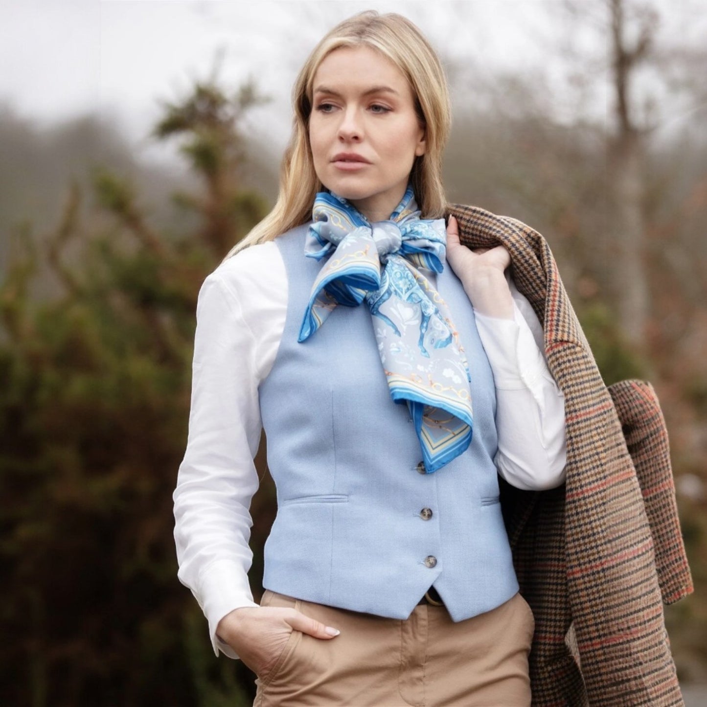 Clare Haggas Joy Ride Classic Liberty Blue Classic Silk Scarf
