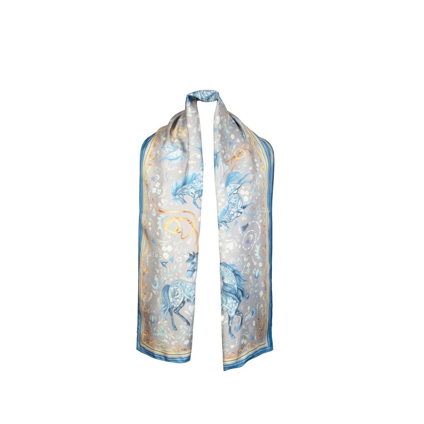 Clare Haggas Joy Ride Classic Liberty Blue Classic Silk Scarf