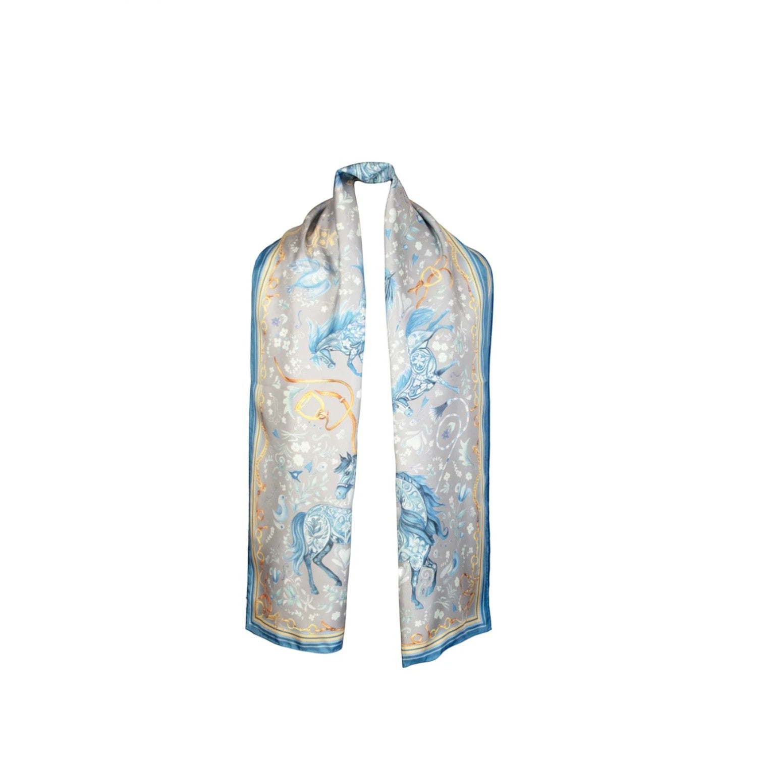 Clare Haggas Joy Ride Classic Liberty Blue Classic Silk Scarf