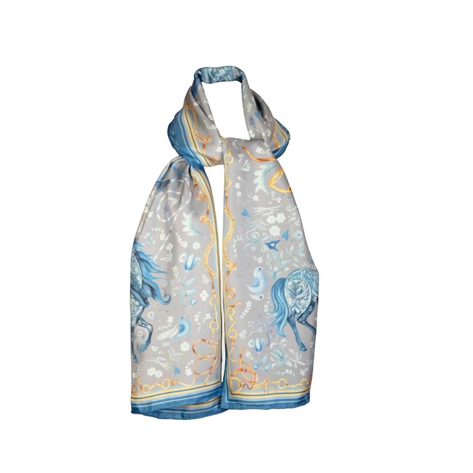 Clare Haggas Joy Ride Classic Liberty Blue Classic Silk Scarf