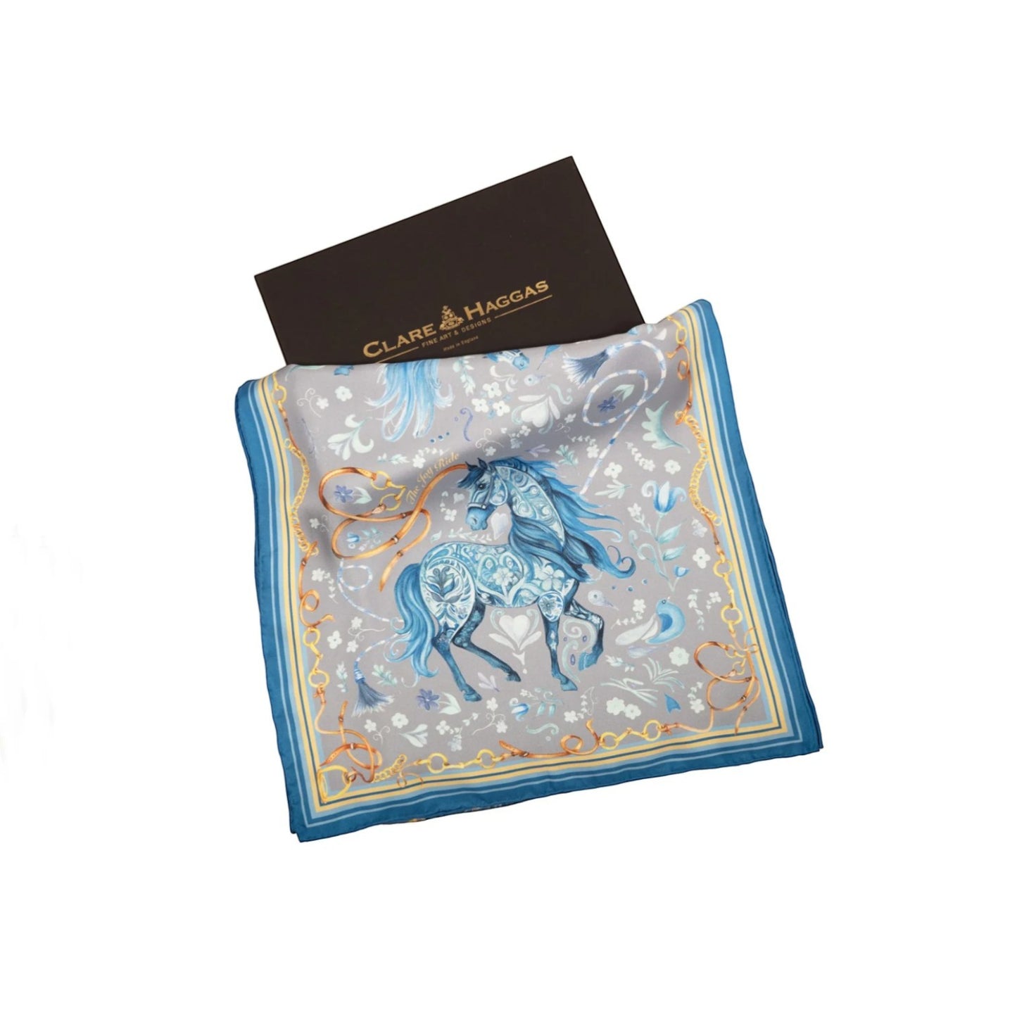 Clare Haggas Joy Ride Classic Liberty Blue Classic Silk Scarf