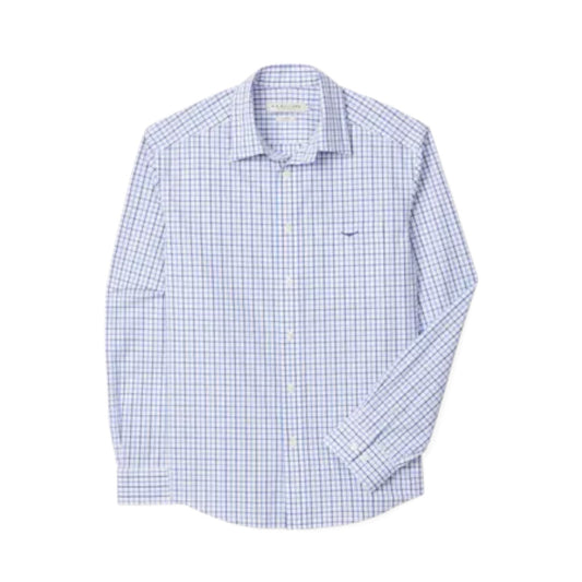 R.M. Williams Newland Poplin Check Shirt Navy