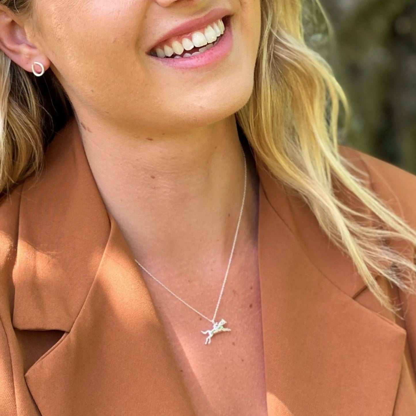 Reeves & Reeves Racing Horse Necklace Rose
