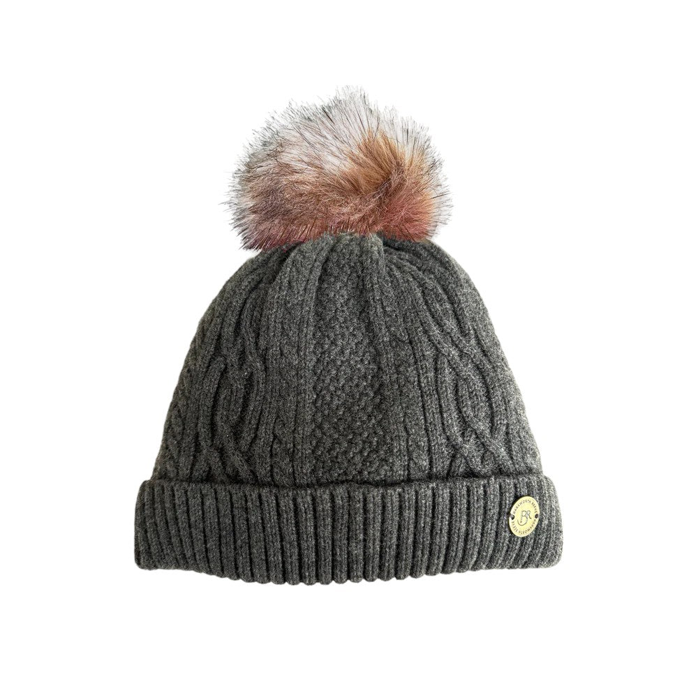 Barkworth Reeve Bobble Hat Dark Charcoal