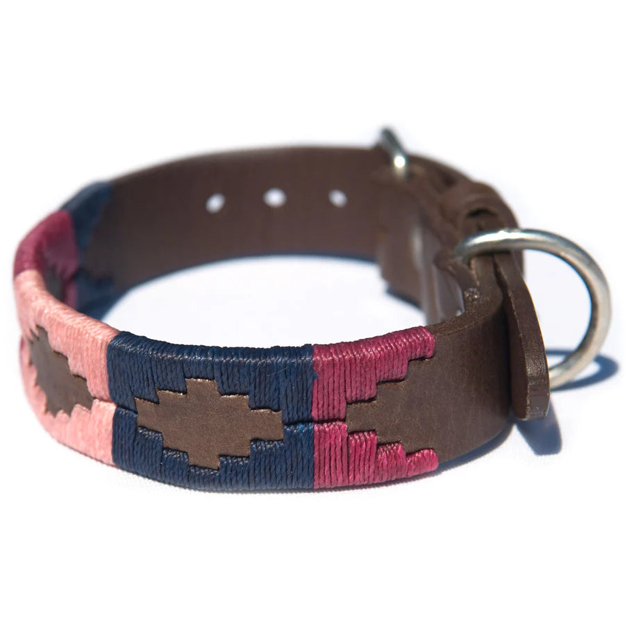 Pioneros Dog Collar - 755 Berry/Navy/Pink