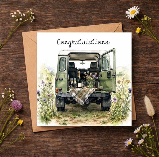 Congratulations Land Rover Inspired Card