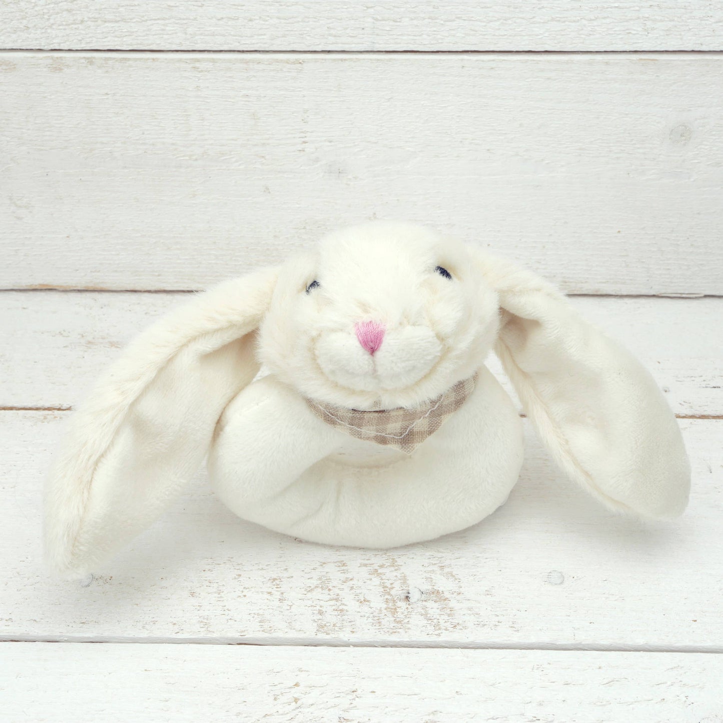 Bunny Baby Soft Toy Rattle Cream -10CM