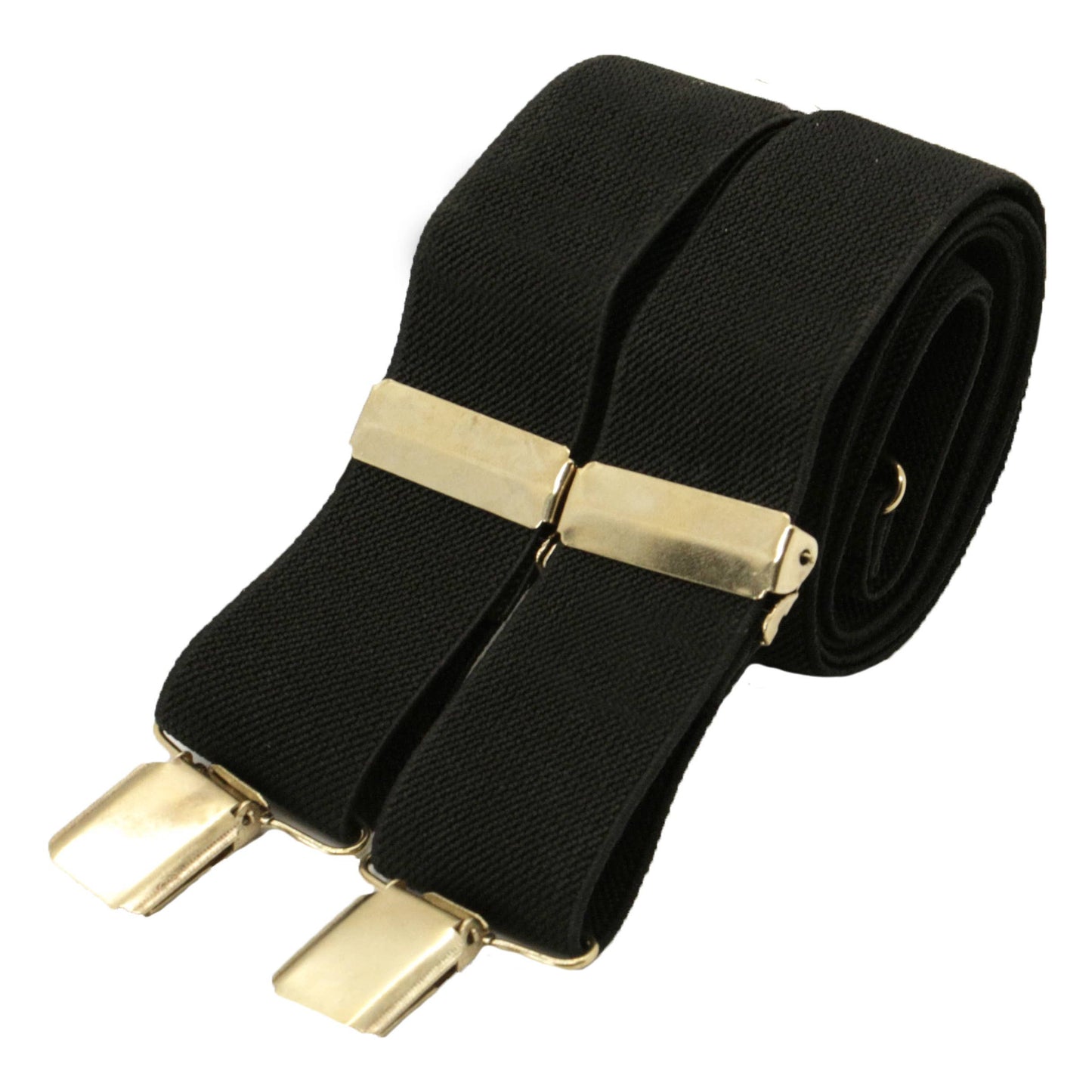 Black plain 35mm gold clip braces CN