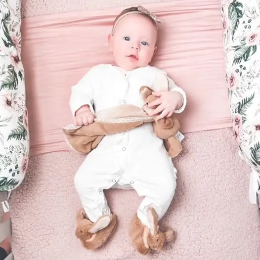 Bunny Baby Plush Soft Toy Soother Comforter Brown