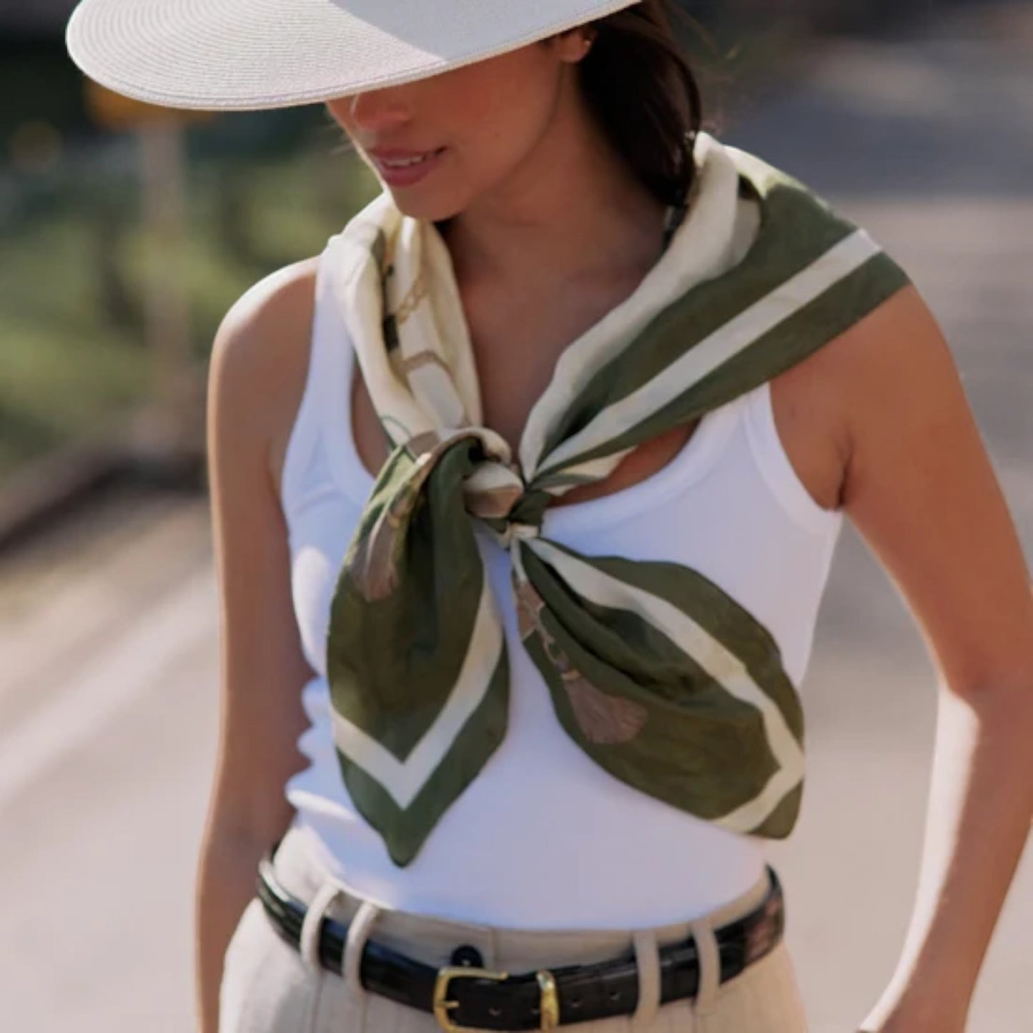Hicks & Brown The Melford Silk Scarf Green