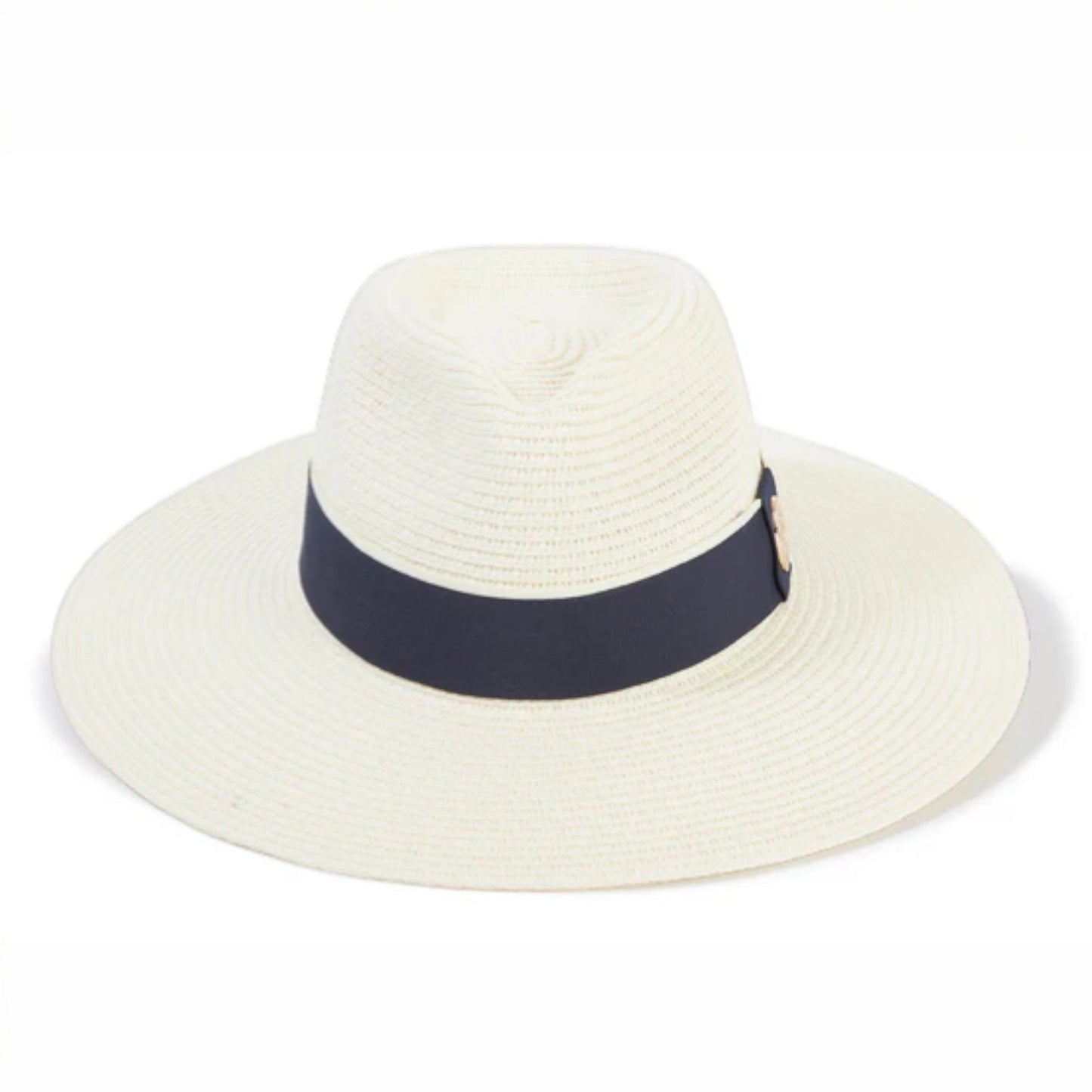 Hicks & Brown The Hemley Fedora in Cream (Navy Ribbon)