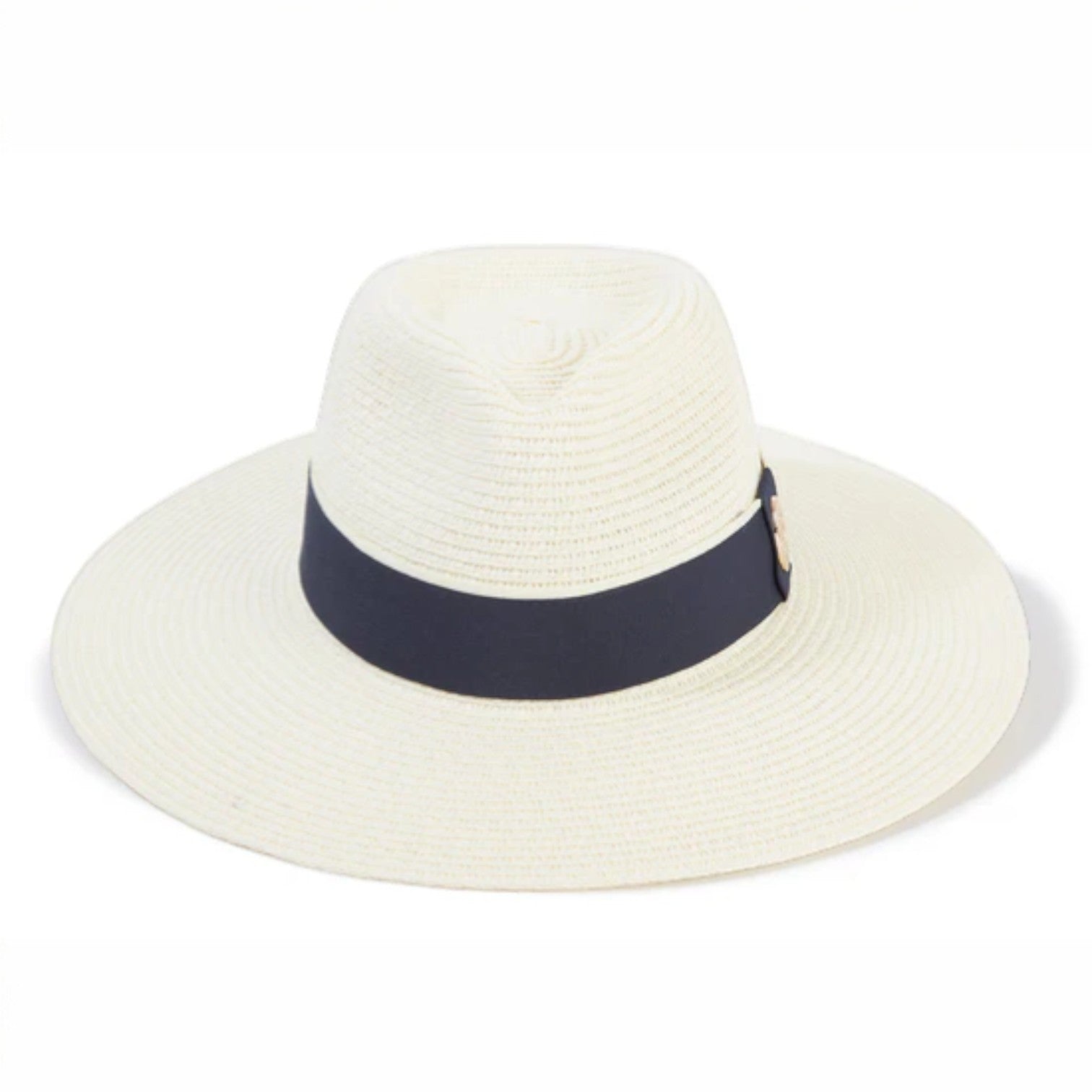 Hicks & Brown The Hemley Fedora in Cream (Navy Ribbon)
