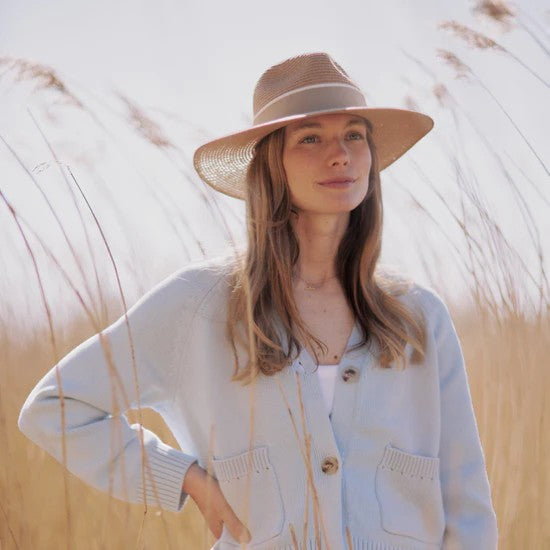 Hicks & Brown The Hemley Fedora in Natural (Fawn Ribbon)