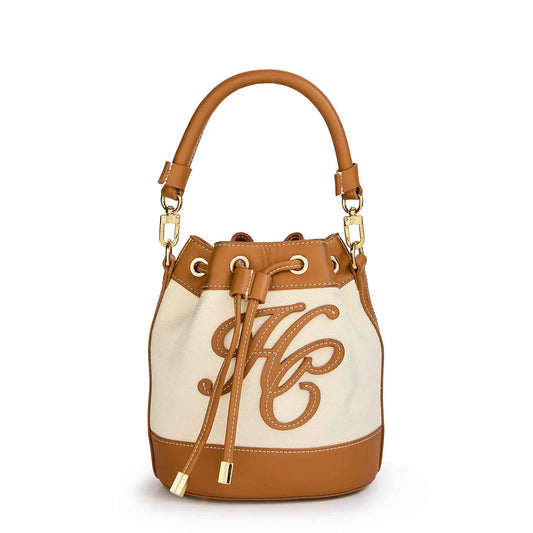 Holland Cooper Amalfi Bucket Bag Tan Canvas