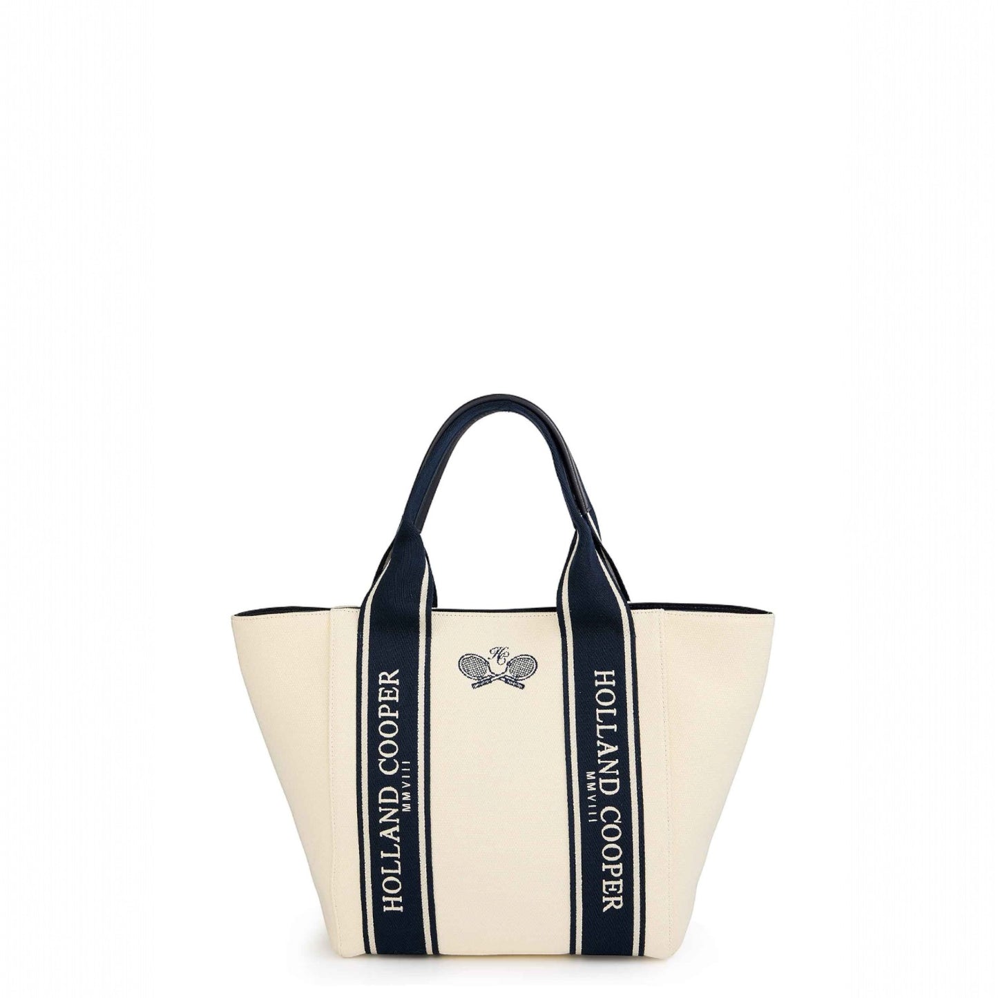 Racquets Tote Ecru Navy