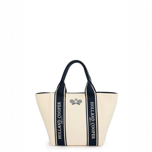Racquets Tote Ecru Navy