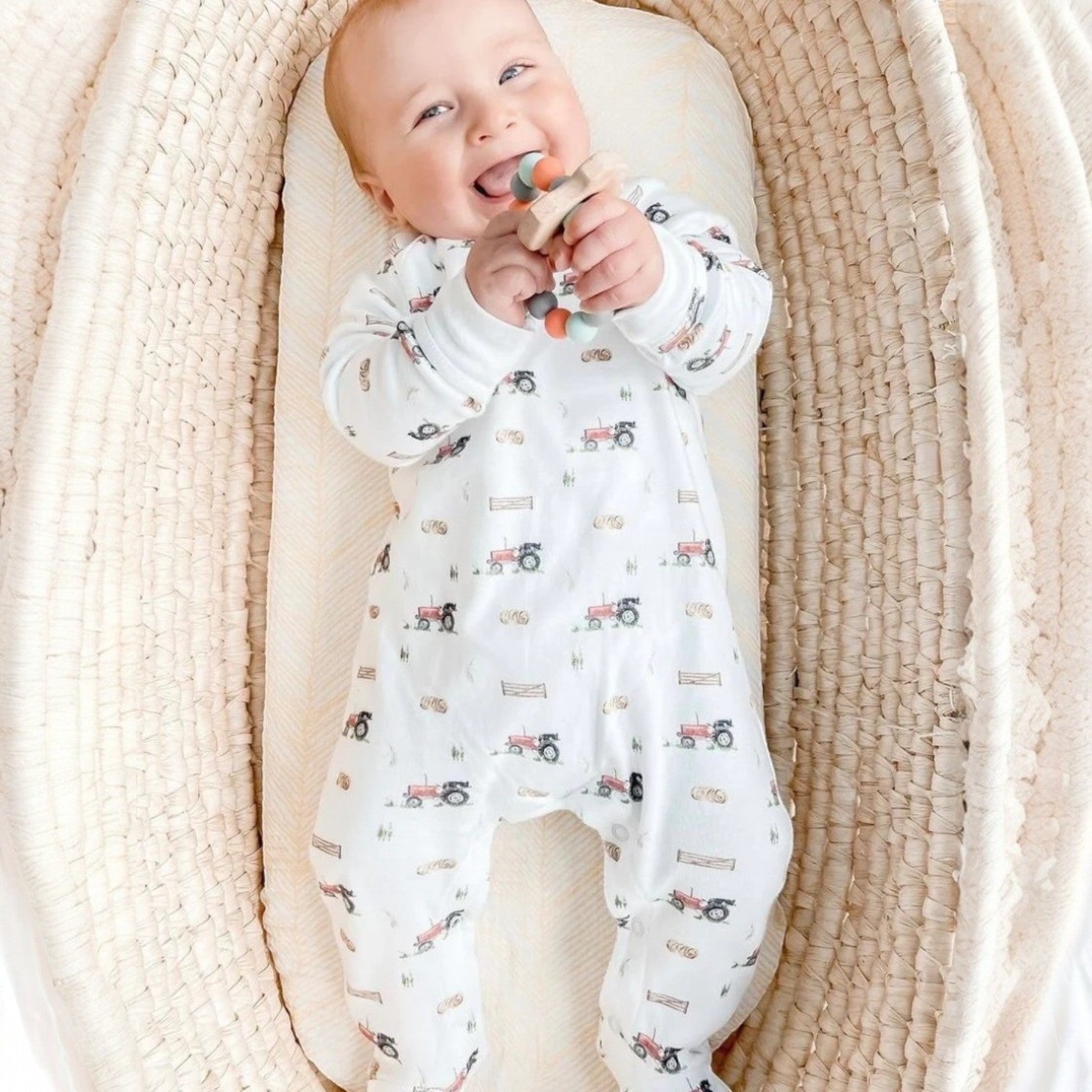 The Little Stamford Co. Tractor Baby Sleepsuit 