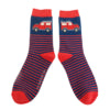 Mr Sparrow Jeep and Stripes Socks Navy