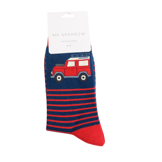 Mr Sparrow Jeep and Stripes Socks Navy