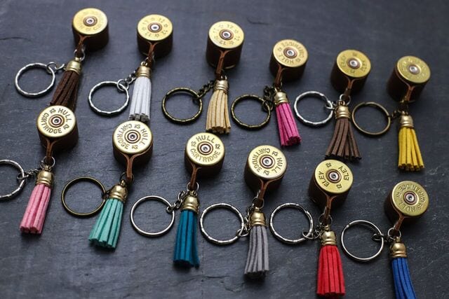 Spent Shells Cartridge Keyring With Tassel