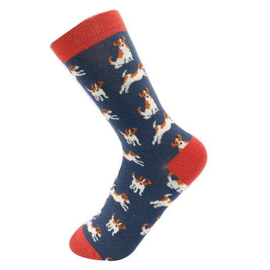 Miss Sparrow Jack Russell Socks Navy