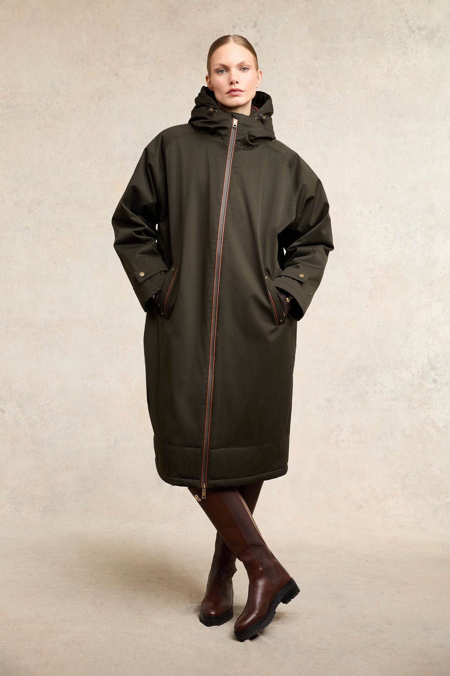 Holland Cooper One-Size Waterproof Coat Khaki