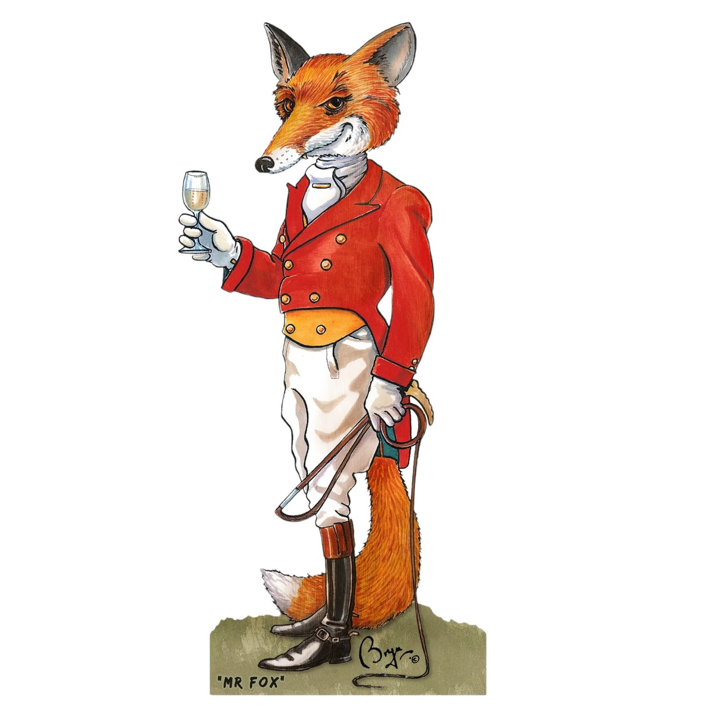 Loo Prints Mr Fox Wooden Kitchen/Loo Roll Holder