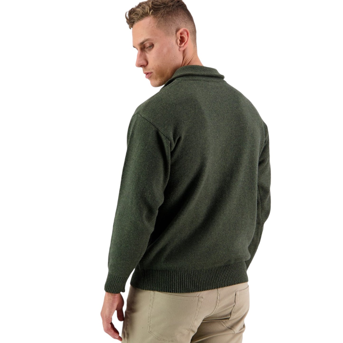 Swanndri Olive Mariner Zip Neck Sweater