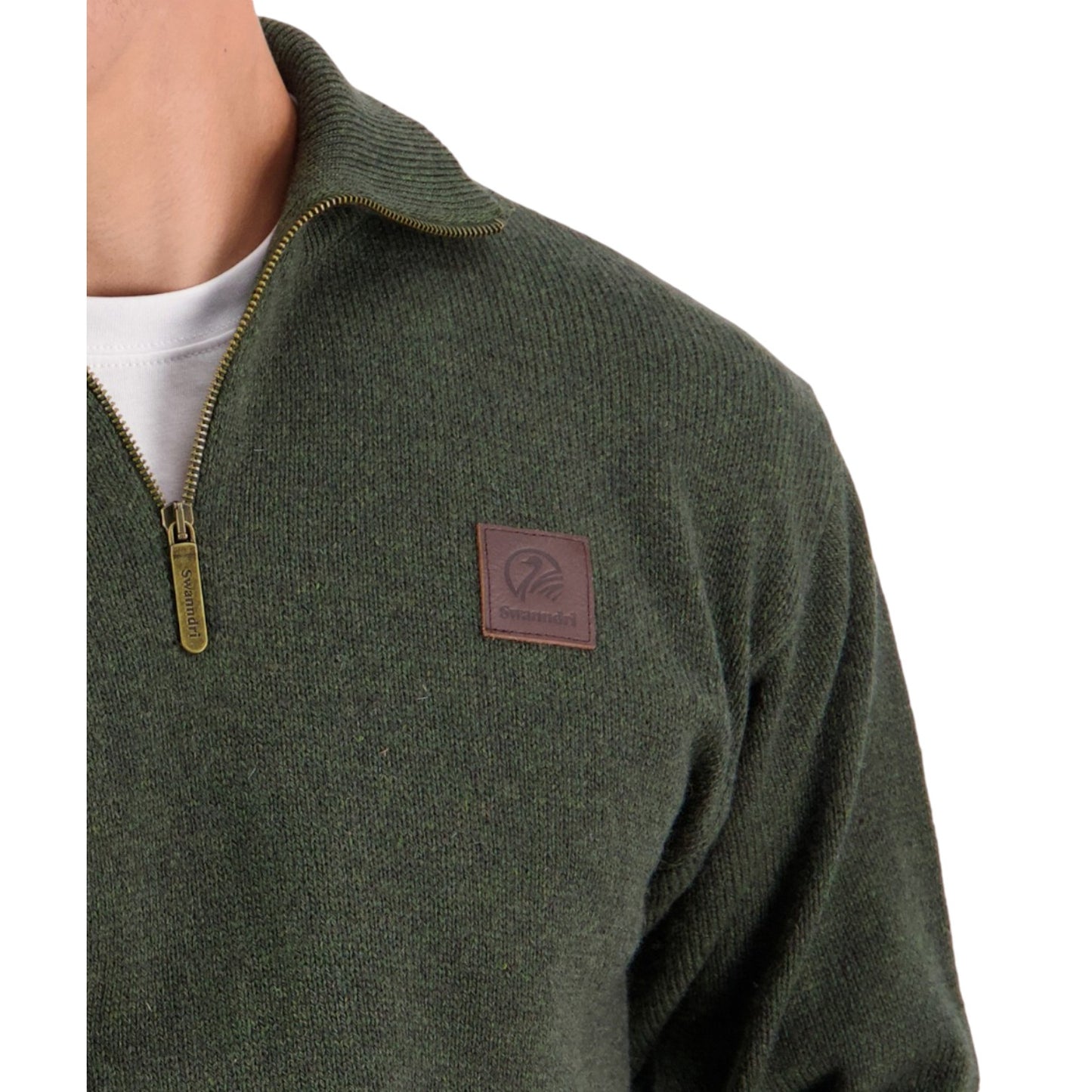 Swanndri Olive Mariner Zip Neck Sweater