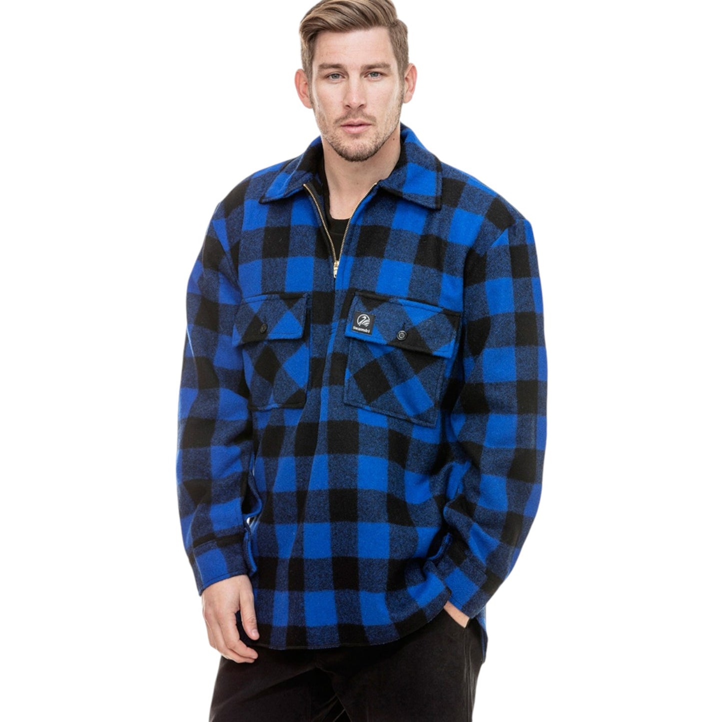 Swanndri Blue/Black Check Ranger Bush Shirt