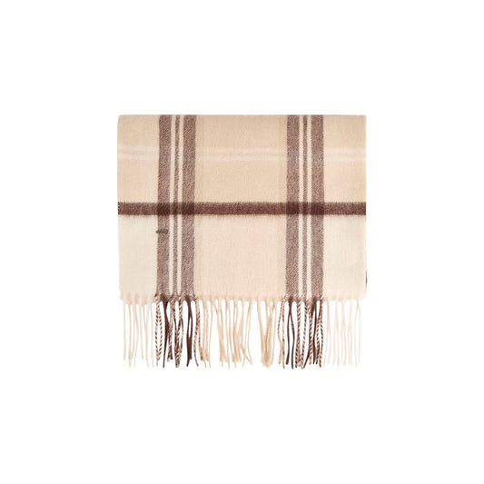 Dubarry New Ross Check Pattern Scarf Oat