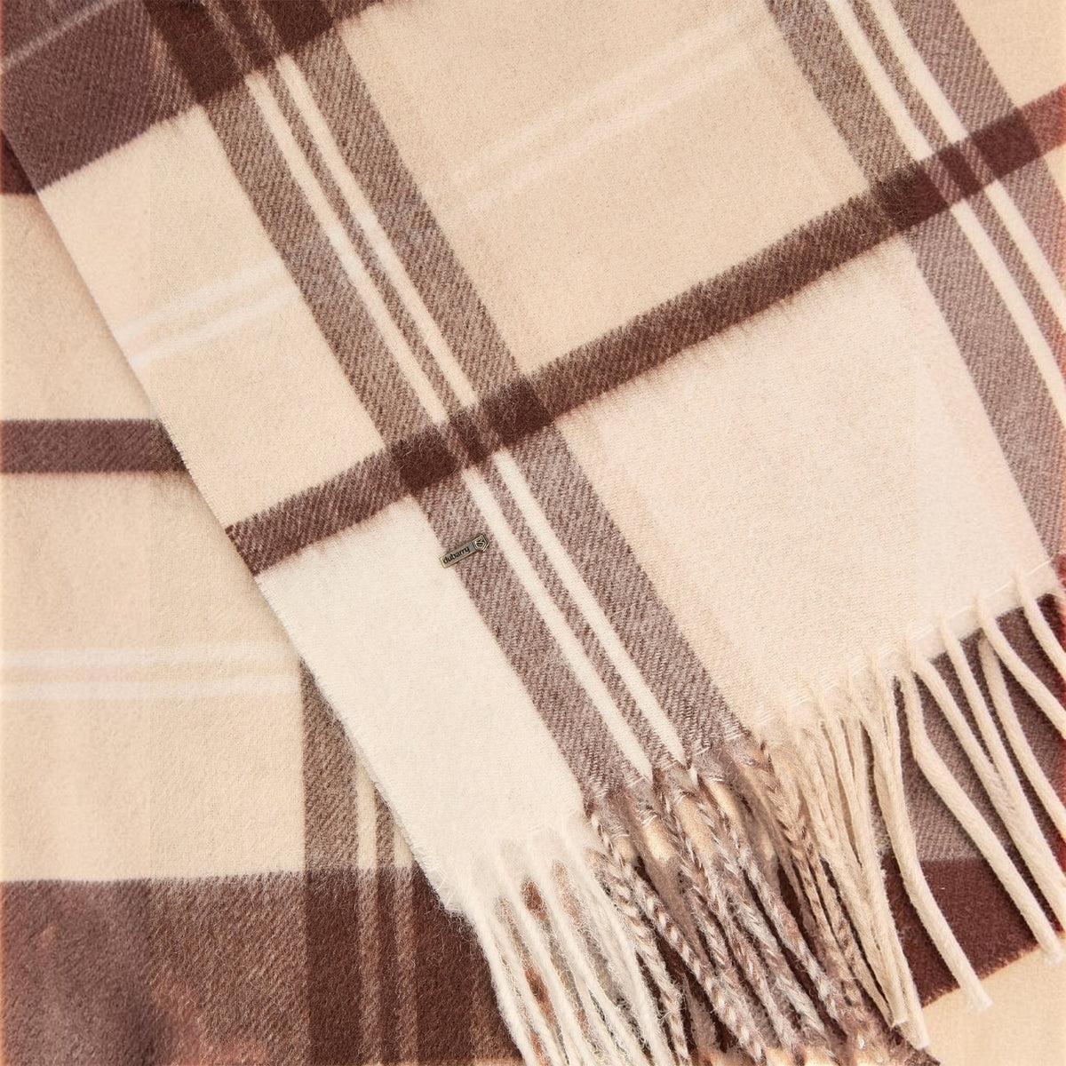 Dubarry New Ross Check Pattern Scarf Oat